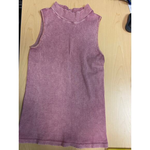 Free People Intimately Women's Washed Clay No looking Back Mock Neck Tank S: M/L - Picture 3 of 7